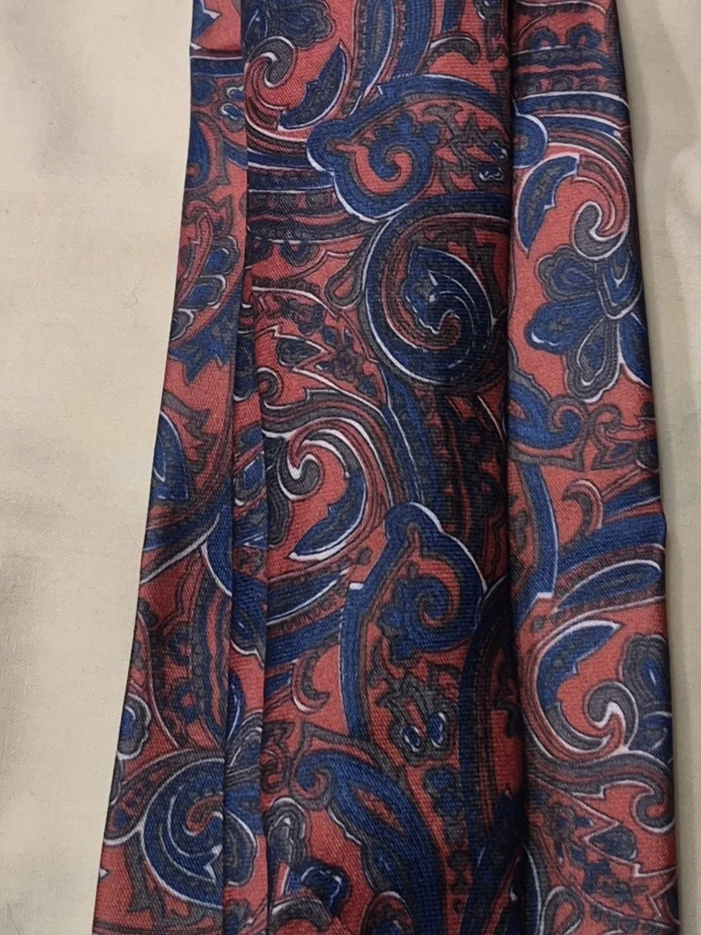 Men's Red and Blue Paisley Tie